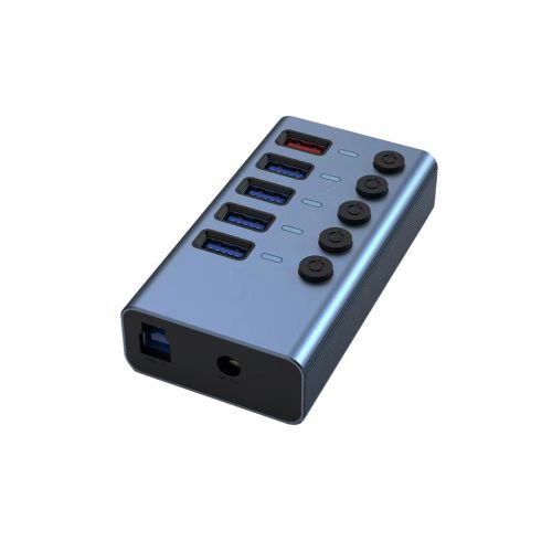 Концентратор Dynamode 5 ports USB3.0 to 4*USB3.0+2.4А Power Adapter 1A/12V (DM-UH-P405-G)