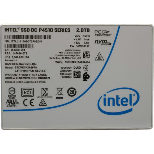 Накопитель SSD U.2 2.5 2TB DC P4510 INTEL (SSDPE2KX020T801)