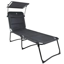 Розкладачка Bo-Camp Sun Lounger With Sunscreen 5 Positions Grey (1304492) (DAS303260) Розкладачка Bo-Camp Sun Lounger With Sunscreen 5 Positions Grey (1304492) (DAS303260)