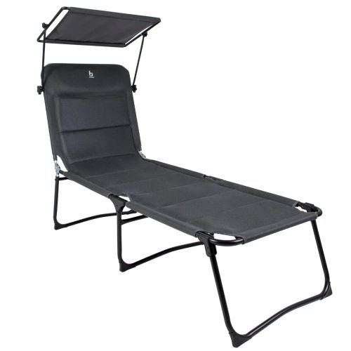 Раскладушка Bo-Camp Sun Lounger With Sunscreen 5 Positions Grey (1304492) (DAS303260)