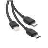 Дата кабель USB 2.0 AM to Lightning + Micro 5P + USB-C 1.0m 2.1A black XO (NB103-3in1-1-BK) - Зображення 2