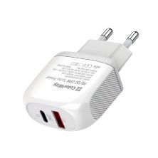 Зарядное устройство ColorWay Type-C PD + USB QC3.0 20W white (CW-CHS024QPD-WT)