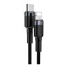 Дата кабель USB-C to Lightning 1.0m 18W 2.1A Cafule Black-Grey Baseus (CATLKLF-G1) - Изображение 2