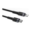 Дата кабель USB-C to Lightning 1.0m 18W 2.1A Cafule Black-Grey Baseus (CATLKLF-G1) - Изображение 3