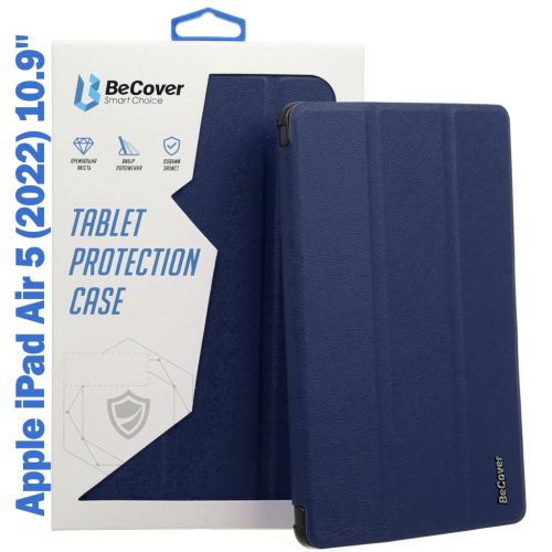 Чохол до планшета BeCover Tri Fold Soft TPU mount Apple Pencil Apple iPad Air 5 (2022) 10.9 Deep Blue (708454)