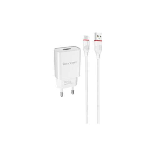 Зарядное устройство BOROFONE BA20A Sharp charger set (Lightning) White (BA20AMW)