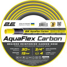 Шланг для поливу 2E AquaFlex Carbon 3/4, 30м, 4 шари, 20бар, -10+60°C (2E-GHE34GE30)