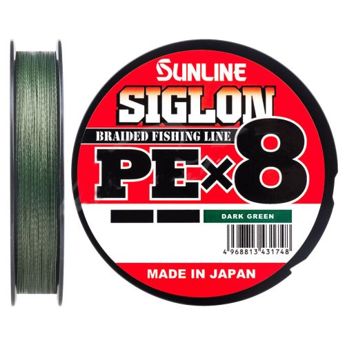 Шнур Sunline Siglon PE х8 300m 4.0/0.342mm 60lb/29.0kg Dark Green (1658.10.49)