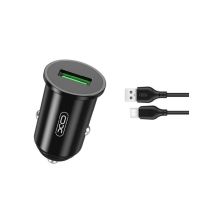 Зарядний пристрій XO TZ12 QC3.0 (1USB/18W) + USB - Type-C Black (XO-TZ12-BK)