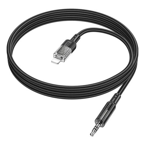 Кабель мультимедийный Lightning to 3.5mm M 1.0m UPA27 Spirit transparent Black HOCO (6942007612524)