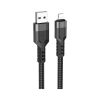 Дата кабель USB 2.0 AM to Lightning 1.2m 2.4A nylon aluminum U110 black HOCO (6931474770561) - Изображение 1