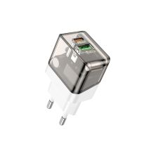 Зарядное устройство BOROFONE BA80A Scenery 1xUSB-C PD20W + 1xUSB QC3.0 Transparent Black (6941991105159)