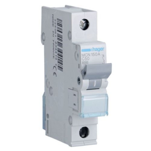Автоматический выключатель Hager 1-п. C 50A (6kA) 1M (A) (MCN150)