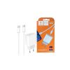 Зарядний пристрій Denmen USB-C PD20W 3.6A + cable USB-C to USB-C white (DM-DC06T-WH) - Зображення 1