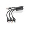 Дата кабель USB 2.0 AM to Lightning + Micro 5P + Type-C 1.2m 66W black Essager (EXCMTL-XJ01) - Зображення 2