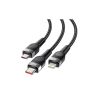 Дата кабель USB 2.0 AM to Lightning + Micro 5P + Type-C 1.2m 66W black Essager (EXCMTL-XJ01) - Зображення 3