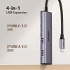 Концентратор Ugreen USB-C to 2xUSB 3.0 + 2xUSB-C CM473 gray (15395) - Изображение 1