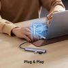 Концентратор Ugreen USB-C to 2xUSB 3.0 + 2xUSB-C CM473 gray (15395) - Изображение 3