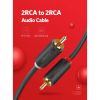 Кабель мультимедійний 2xRCA M to 2xRCA M 1.0m AV104 black Ugreen (30747) - Зображення 1