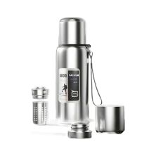 Термос Merlion з ситечком та чашкою 1 л, сталевий (ZK-127-1000Grey)