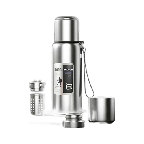 Термос Merlion з ситечком та чашкою 1 л, сталевий (ZK-127-1000Grey)