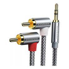 Кабель мультимедийный 3.5mm M to 2xRCA M 2.0m 90° corner Essager (EYPWT-MYA0G-P)