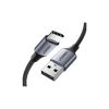 Дата кабель USB 2.0 AM to USB-C 0.25m 3A aluminum braid nickel plating black Ugreen (60124) - Изображение 1