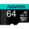 Карта пам'яті ADATA 64GB microSD class 10 UHS-I U3 V30 A2 Premier Pro SD 6.0 (AUSDX64GUI3V30SA2-RA1) - Зображення 1