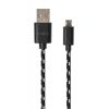 Дата кабель USB 2.0 AM to Micro 5P 2color nylon 1m black Vinga (VCPDCMBN31BK) - Изображение 1