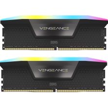 Модуль памяти для компьютера DDR5 64GB (2x32GB) 5200 MHz Vengeance RGB Black Corsair (CMH64GX5M2B5200C40)