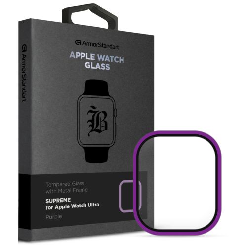 Стекло защитное Armorstandart Supreme BI Metal Frame Apple Watch Ultra 49 mm Purple (ARM78301)