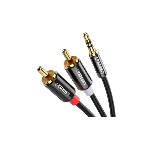 Кабель мультимедійний 3.5mm M to 2xRCA M 1.0m AV116 black Ugreen (10749)