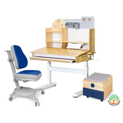 Парта з кріслом Mealux Timberdesk S (парта + крісло + тумба) (BD-685 S+ box BD 920-2 BL+Y-110 DBG)