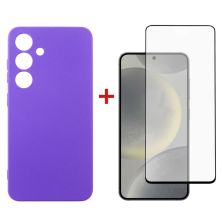 Чохол до мобільного телефона Dengos Samsung Galaxy S24 Carbon + glass Purple (DG-KM-102)