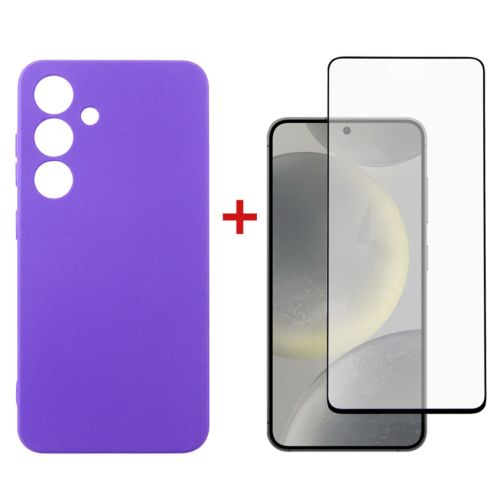 Чехол для мобильного телефона Dengos Samsung Galaxy S24 Carbon + glass Purple (DG-KM-102)