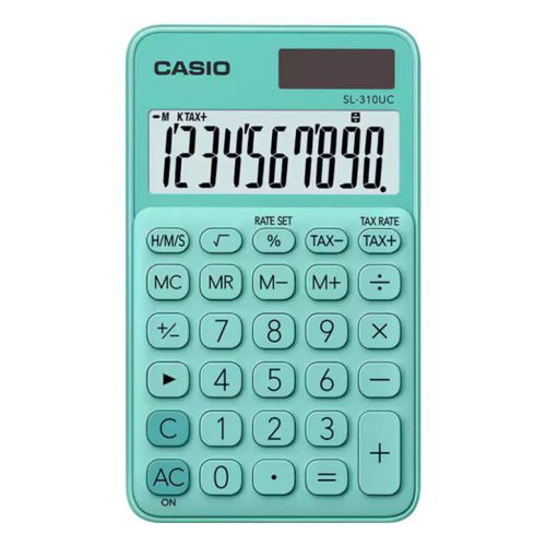 Калькулятор Casio SL-310UC-GN-W-EC, зеленый (CALC-CAS-SL-310UC-GN)