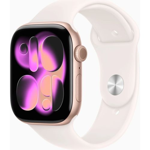 Смарт-часы Apple Watch Series 11 GPS 46mm Rose Gold Aluminium Case with Light Blush Sport Band - S/M (MEV64RK/A)