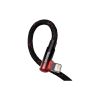 Дата кабель USB 2.0 AM to Lightning 1.0m 2.4A 90° corner black/red Baseus (CAVP000020) - Зображення 3