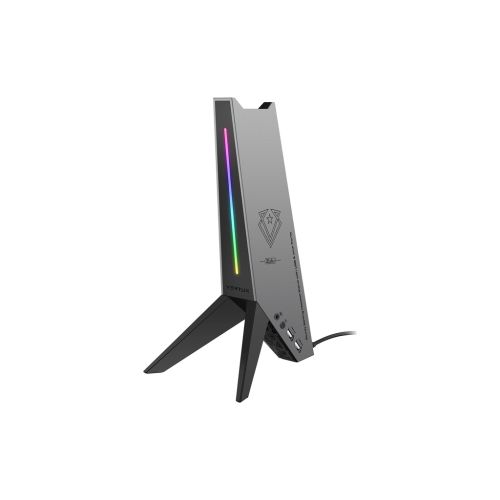 Концентратор Vertux USB 2.0 to 2xUSB 2.0 + AUX 3.5mm + stand black (zulu.black)