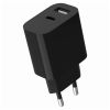 Зарядний пристрій Gembird 1xUSB-C + 1xUSB 12W black (TA-UC-2AC12-01-BK) - Зображення 1