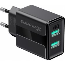 Зарядное устройство Grand-X 5V 2,4A USB Black (CH-15B)