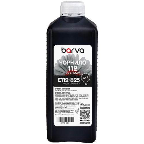 Чернила Barva Epson E112 BK 1 л, Pigm.Black (E112-825)