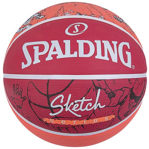 Мяч баскетбольный Spalding Sketch Drible червоний, білий Уні 7 84381Z (689344406145)