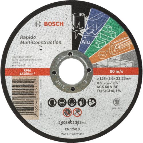 Круг отрезной Bosch Multi Construction прямий 125х1.6мм (2.608.602.383)