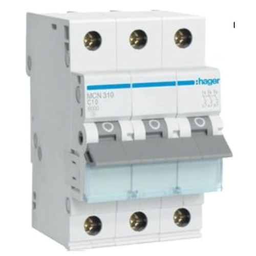 Автоматический выключатель Hager 3-п. C 10A (6kA) 3M (A) (MCN310)