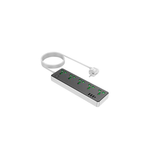 Мережевий фільтр живлення HOCO AC13A 5 роз, USB, USB-C, 17W, 1,5м, Black (HOCO AC13A/B)