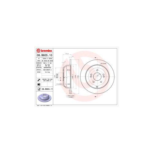 Тормозной диск Brembo 08.B605.10