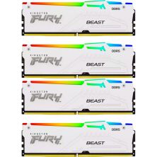 Модуль памяти для компьютера DDR5 128GB (4x32GB) 5600 MHz FURY Beast RGB White Kingston Fury (ex.HyperX) (KF556C40BWAK4-128)