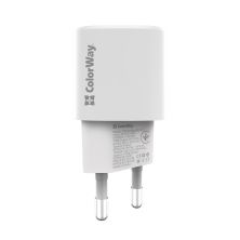 Зарядное устройство ColorWay GaN PD Port USB PPS (Type-C PD + USB QC3.0) (33W) white (CW-CHS043PD-WT)
