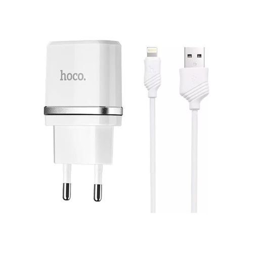 Зарядний пристрій HOCO C11 charger set (iP cable) White (6957531047735)